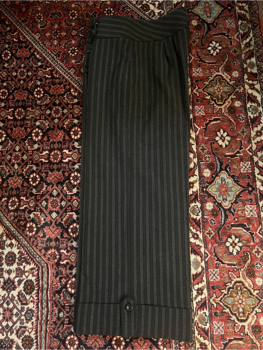 bebe Vintage Y2K Charcoal Pinstripe Cropped Capri Dress Pants Size S - Picture 5 of 11